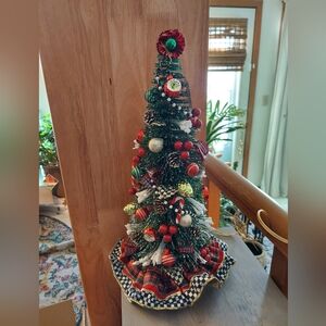MacKenzie-Childs Highland Nostalgia Tree with Red and Green Ornaments